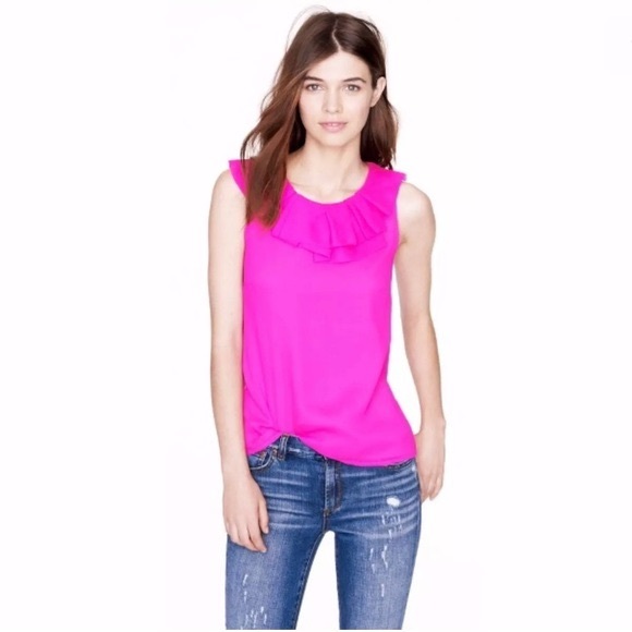 J. Crew Tops - J. CREW Silk Bright Pink Gabby Top
Blouse Shirt